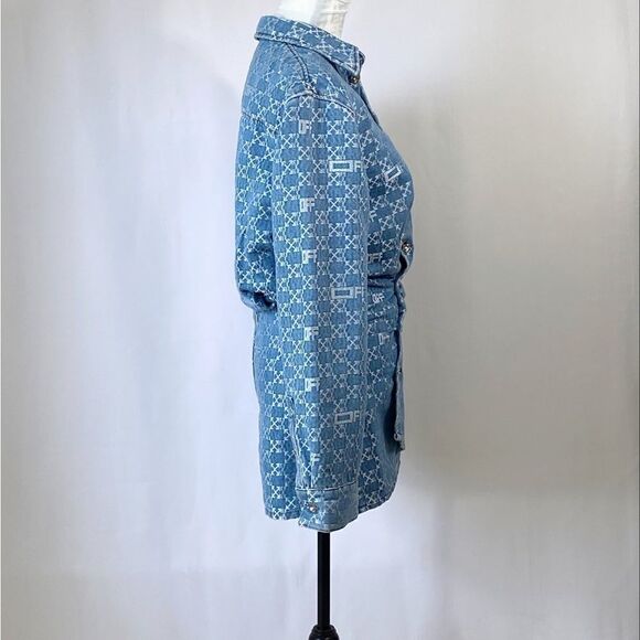 Off-White Monogram Twist Long Sleeve Denim Minidress size 40/ US size 6 - Picture 7 of 16